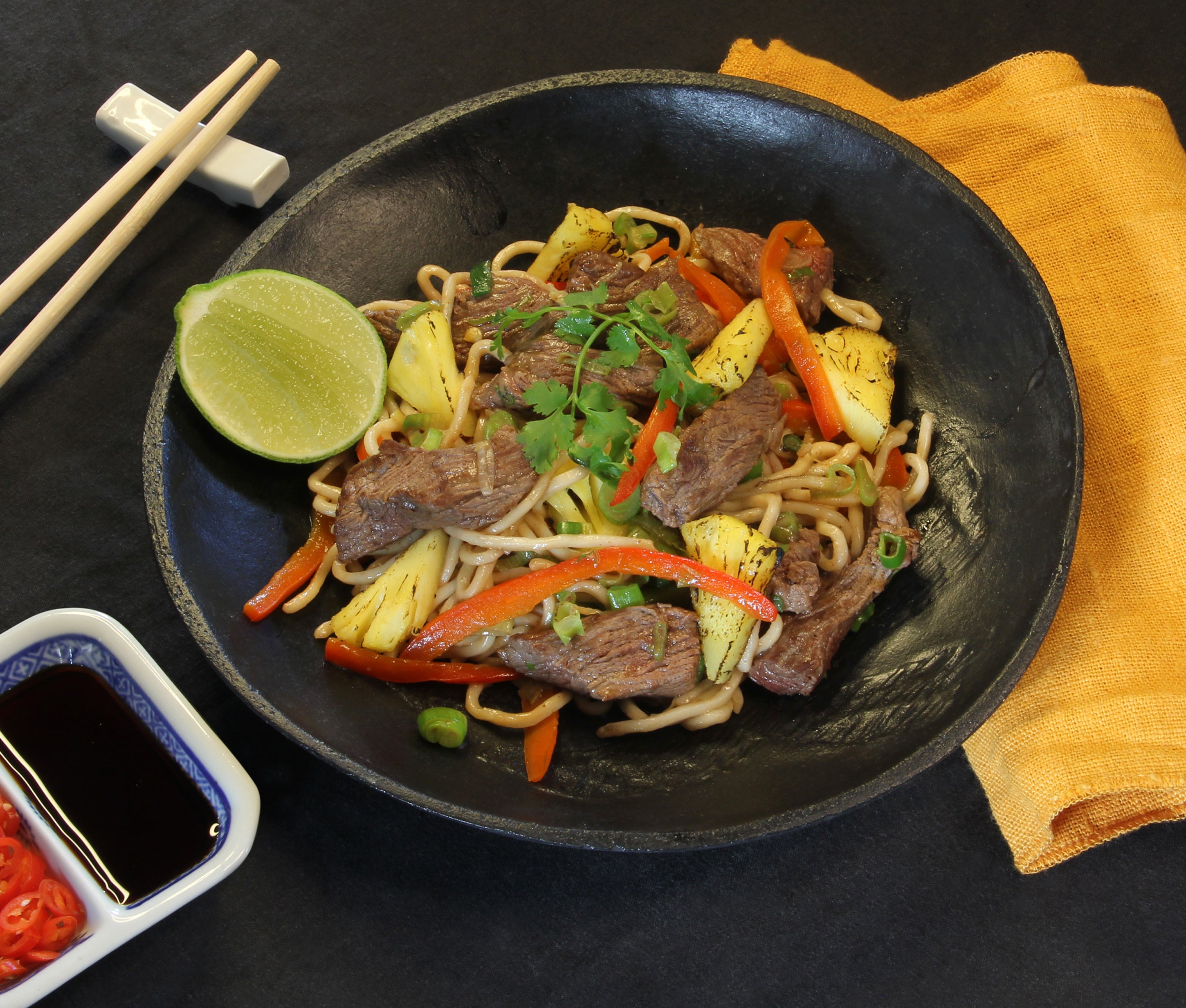 Thai Beef & Red Pepper & Pineapple Stir Fry, for 2